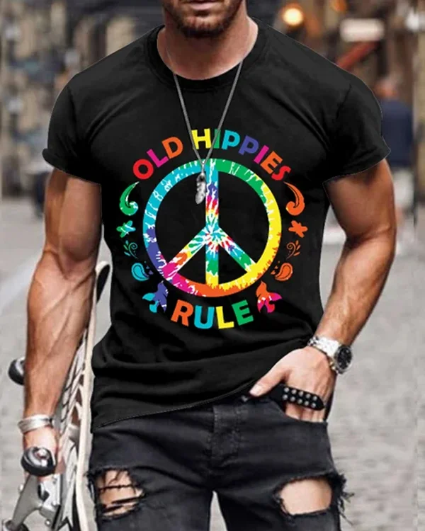 🔥kukelife🔥Old Hippies Rule Men's Shirt