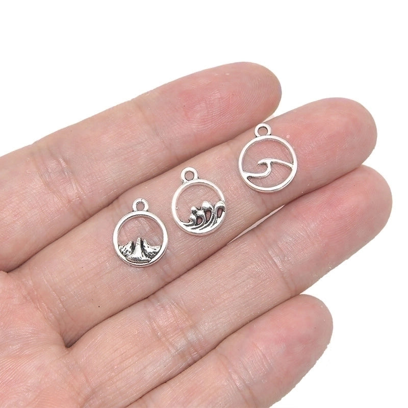 300 Pieces Minimalist Mountain Sea Wave Alloy Plating Jewelry Accessories