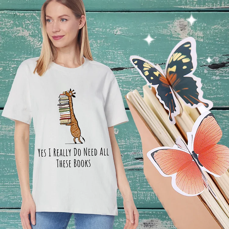 I REALLY DO NEED ALL THESE BOOKS Casual T-Shirt With Handbag -BSTC1680