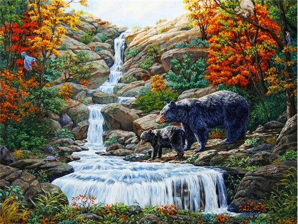 

Black Bear Falls – Paint By Numbers - 40*50CM, 501 Original