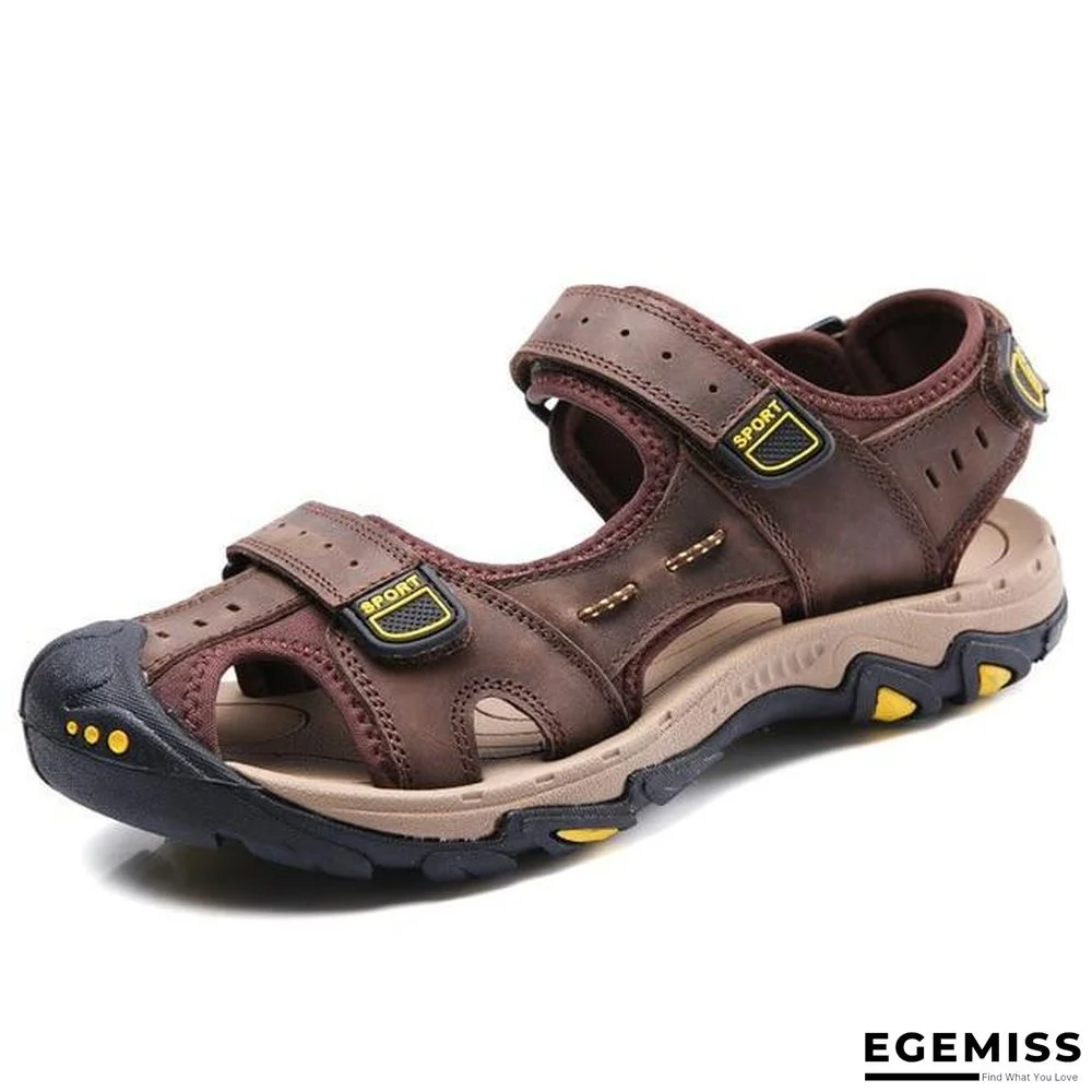 Men Genuine Leather Sandals Beach Outdoor Sandals | EGEMISS