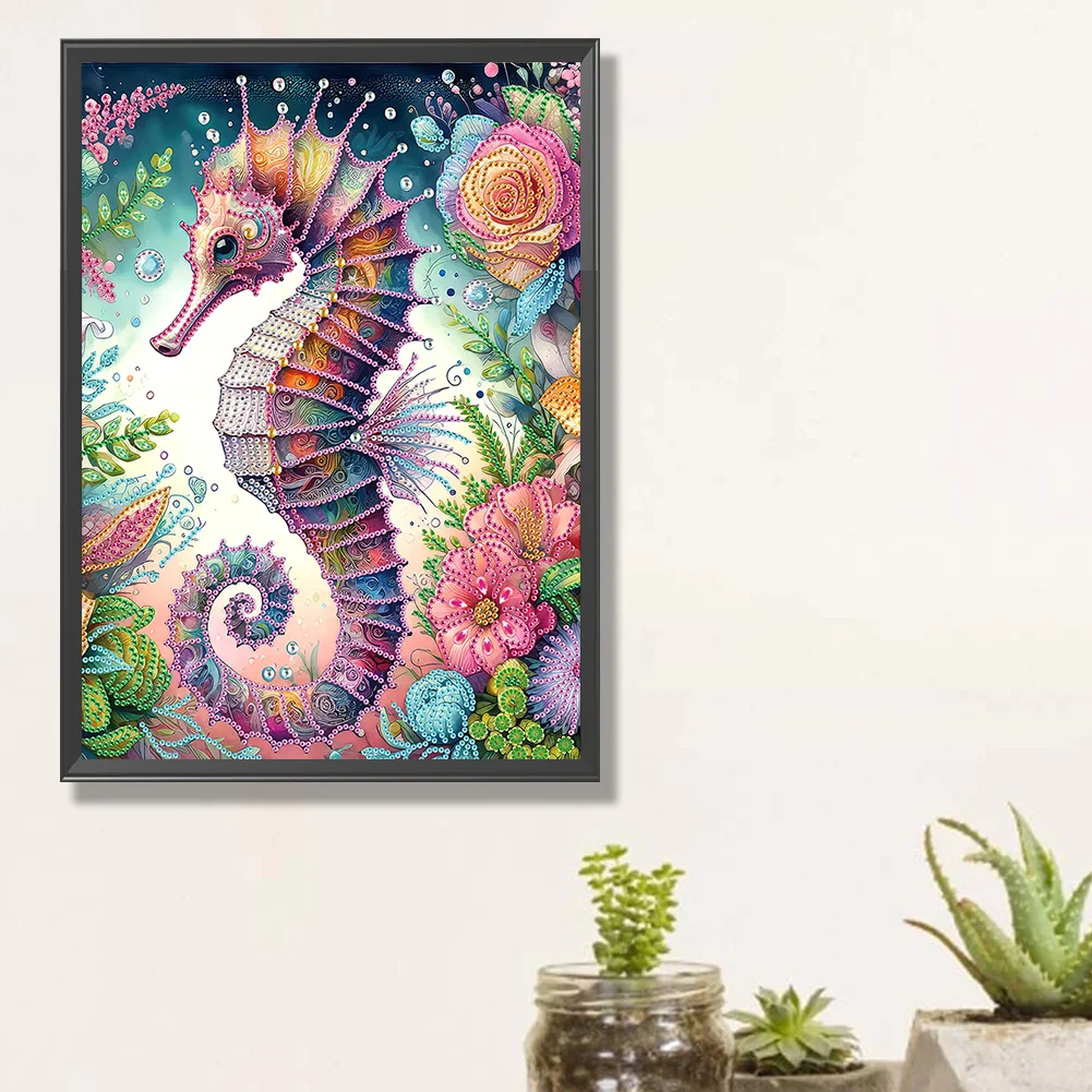 Diamond Painting - Partial Special Shaped Drill - Seahorse(Canvas|30*40cm)
