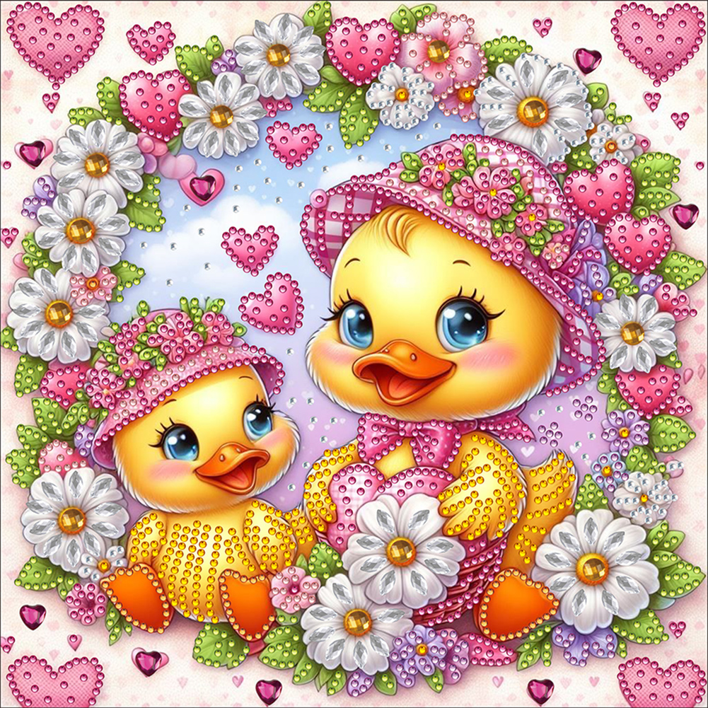 Little Yellow Duck 30*30cm(canvas) special shaped drill diamond painting