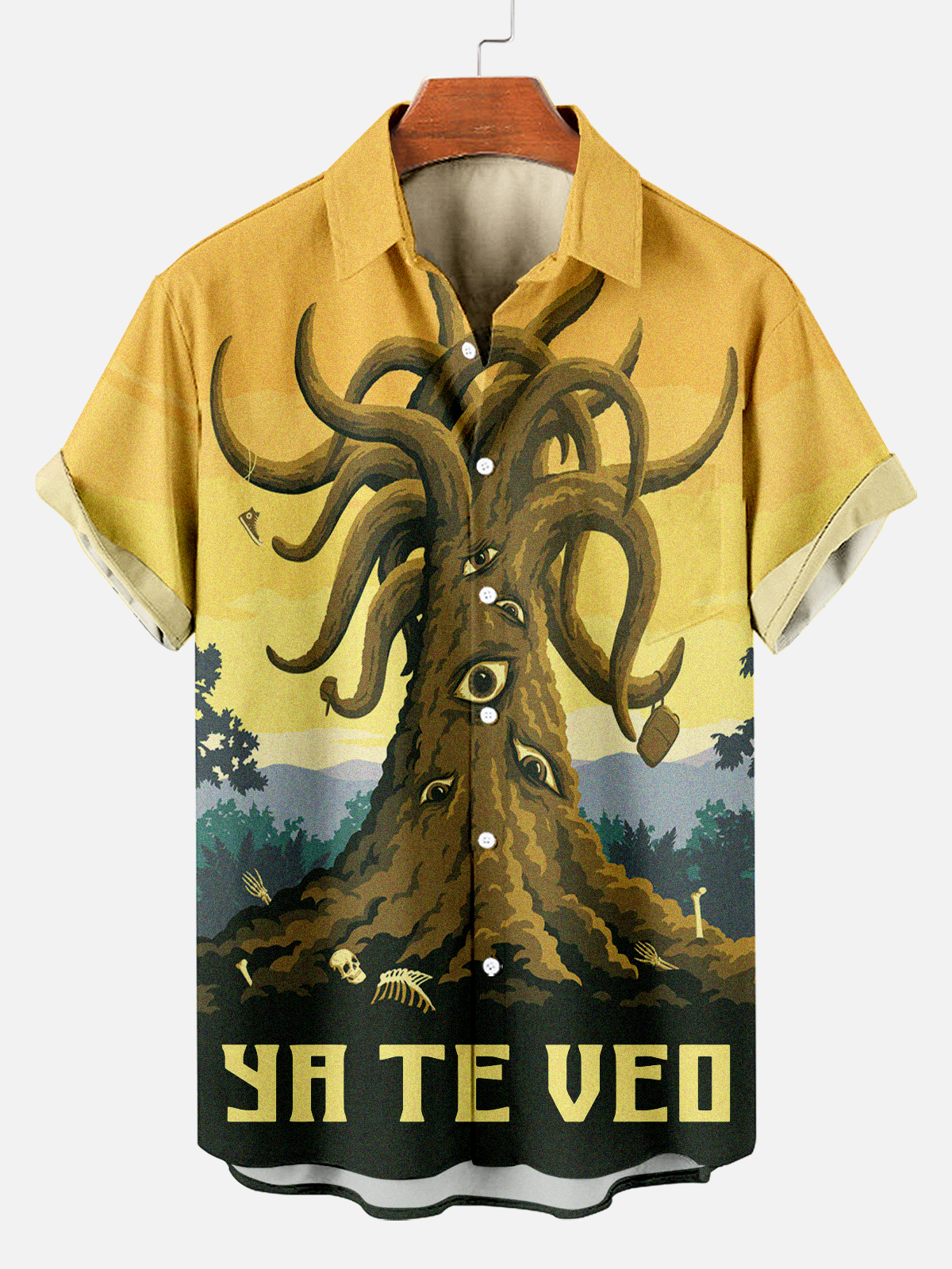 Men's Retro Pattern Short Sleeve Shirt PLUSCLOTHESMAN