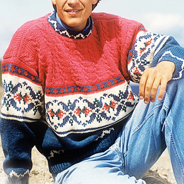 Men's Vintage Boho Ethnic Knit Sweater