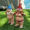A Lovely Gift For Peeing  Naughty Garden Gnome Set (2 PCS Couples)