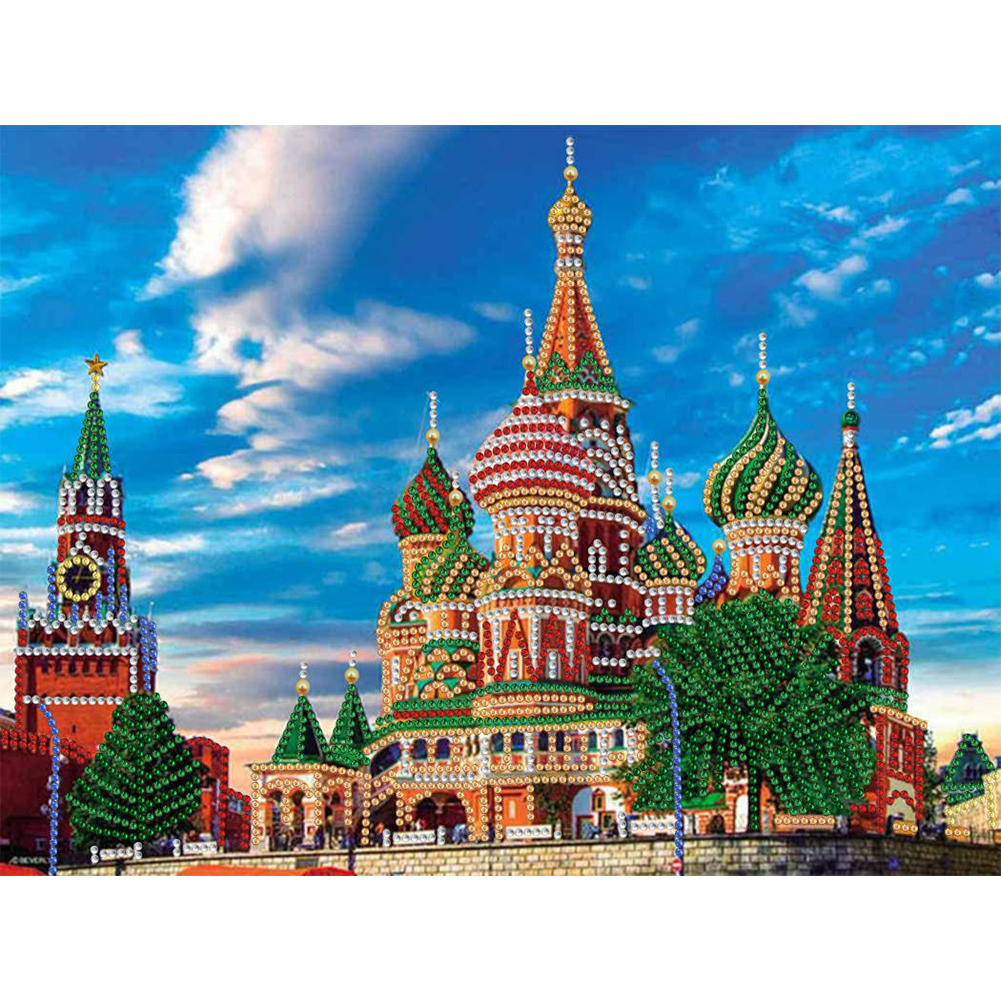 Basil's Ascension Cathedral 40*30CM(Canvas) Special Shaped Drill Diamond Painting gbfke