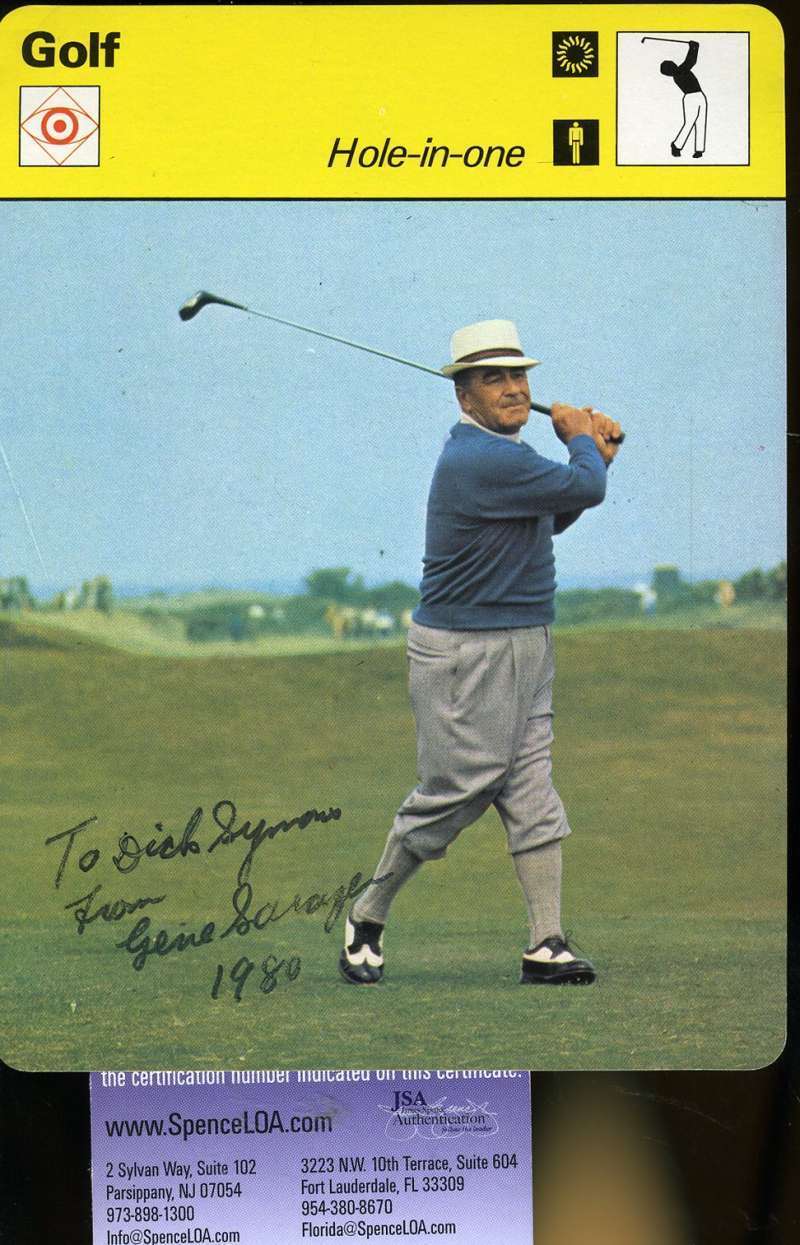 Gene Sarazen Signed Jsa 1977 Sportscaster Authentic Autograph