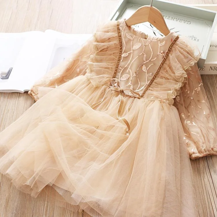 Long Sleeve Christmas Dress for Girls Party Wedding Dress Girl Princess Events Frocks Dresses Pageant Children New Year Costume