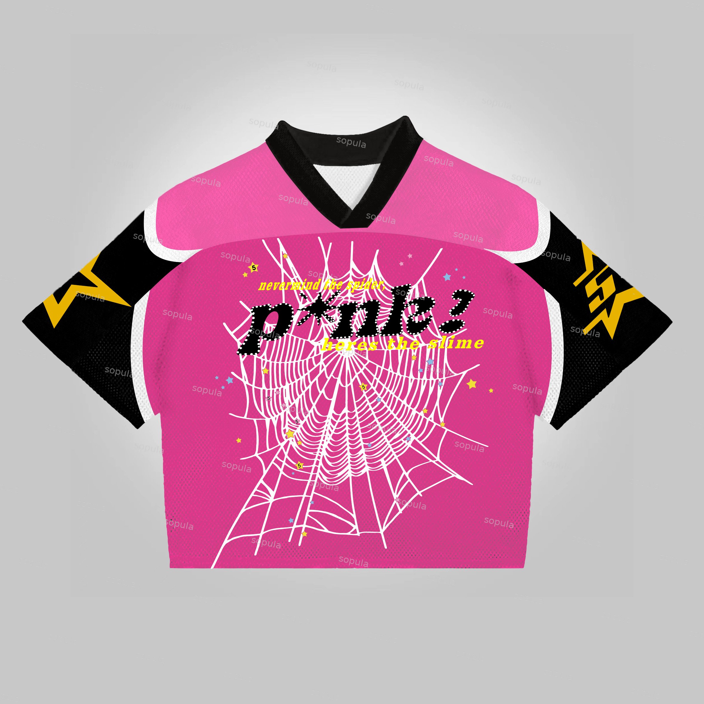 Spider Star 69 Art Graphics Blokecore Blokette Jersey T-shirt - Sopula｜Premium Graphic Tees & Graphic Clothing
