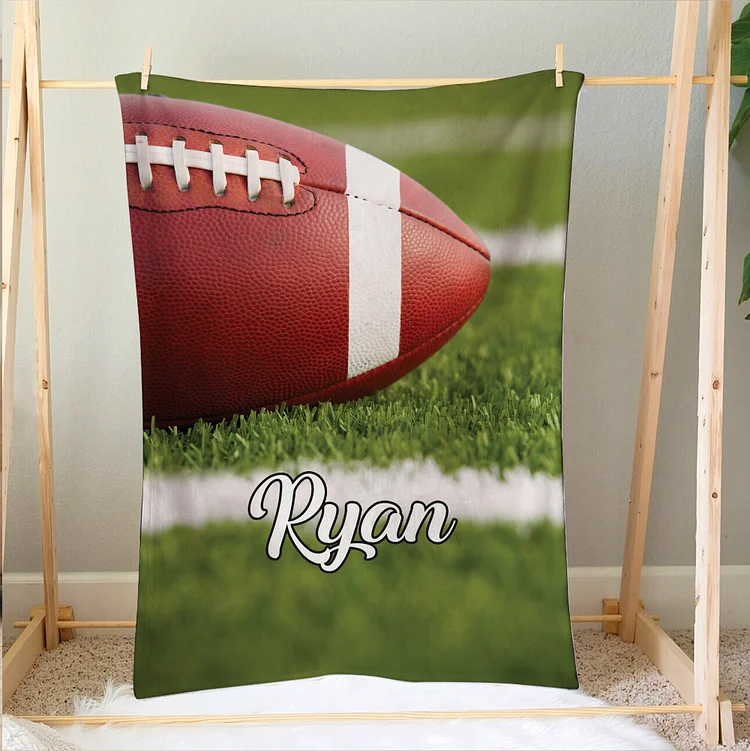 Personalized Football Blanket, Football Field Soft Cozy Blanket | BKKid470