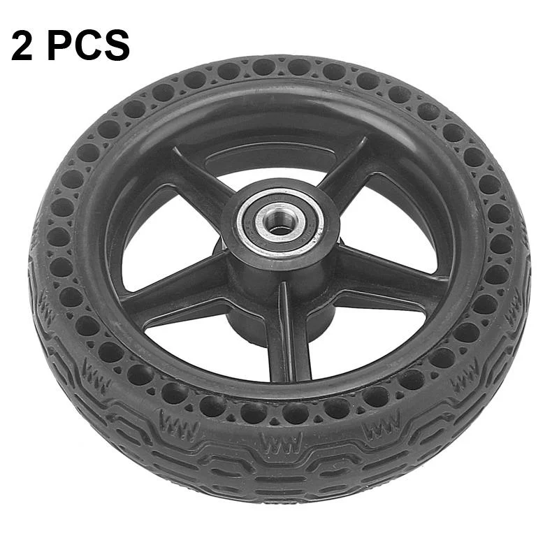 2 PCS 6.5x1.85 Solid Tire Honeycomb Tire Electric Scooter Tire,Specification: With Plastic Wheel