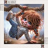 Diamond Painting-DIY Crystal Rhinestone Playing Girl