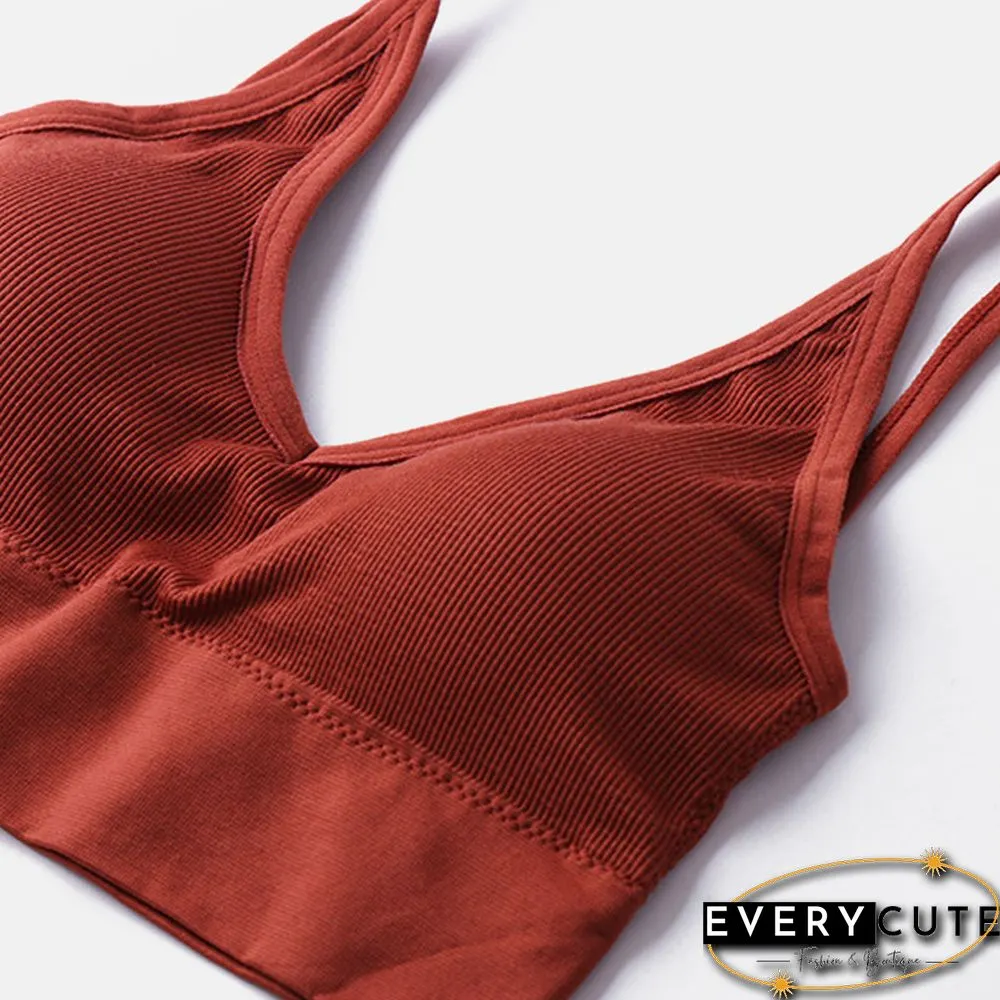 Seamless Underwear Shoulder Tank Top Vest Sleeveless Women Fashion Push-Up Cotton Fitness Comfortable Shirt Bra Large Size Tops