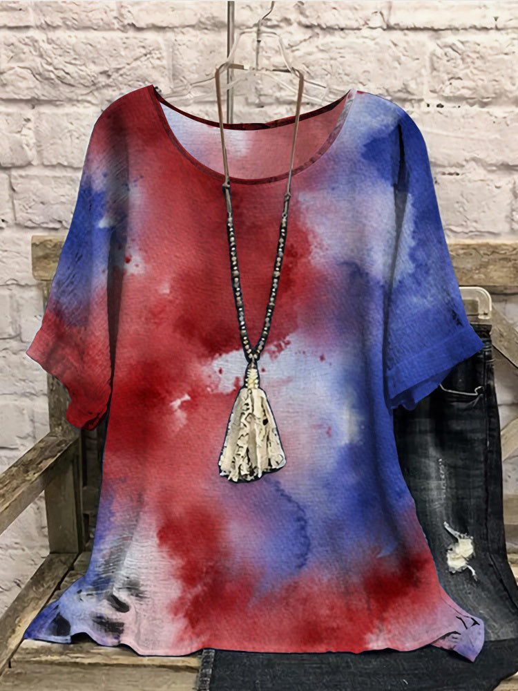 Women Long Sleeve V-neck Graphic Floral Printed Top