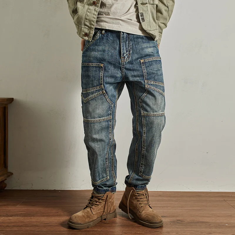 Vintage Lumberjack Workwear Distressed Washed Jeans
