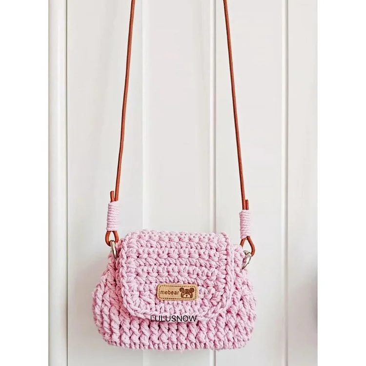Lulusnow Handmade Pink Minimalist Lifestyle Crochet Crossbody MINIBag