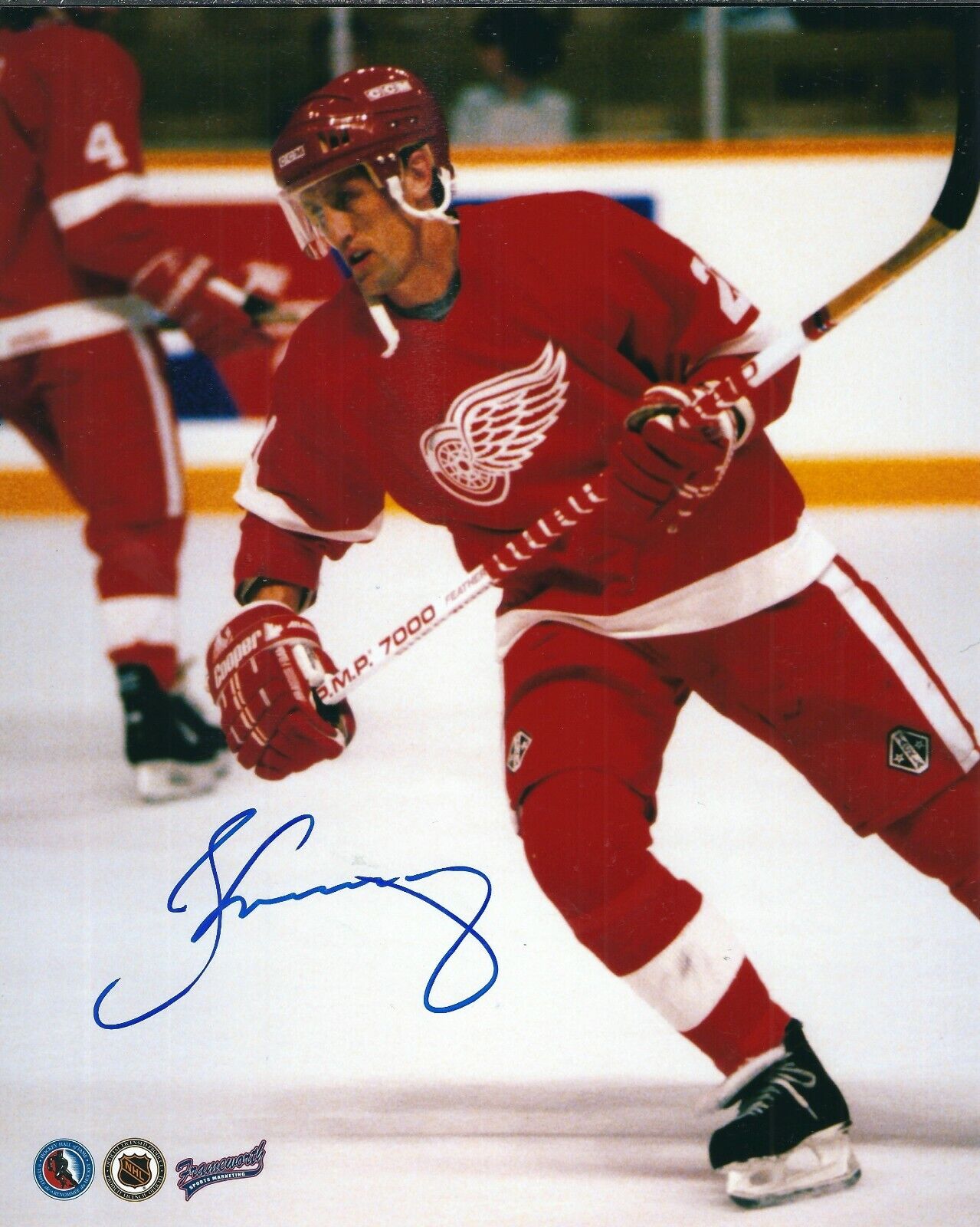 Autographed Borje Salming Detroit Red Wings 8x10 Photo Poster painting with COA