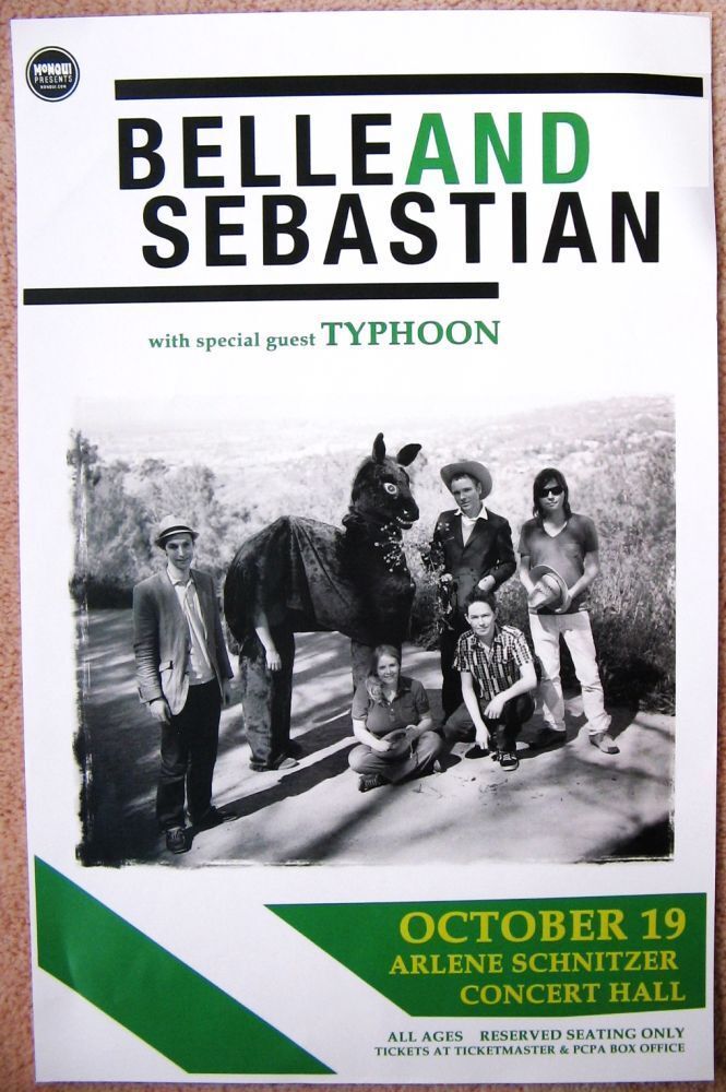 BELLE AND SEBASTIAN 2010 Gig POSTER Portland Oregon Concert (Version 1)