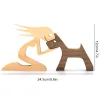 Amoureux des animaux - Ornements de table en bois sculpt&eacute;