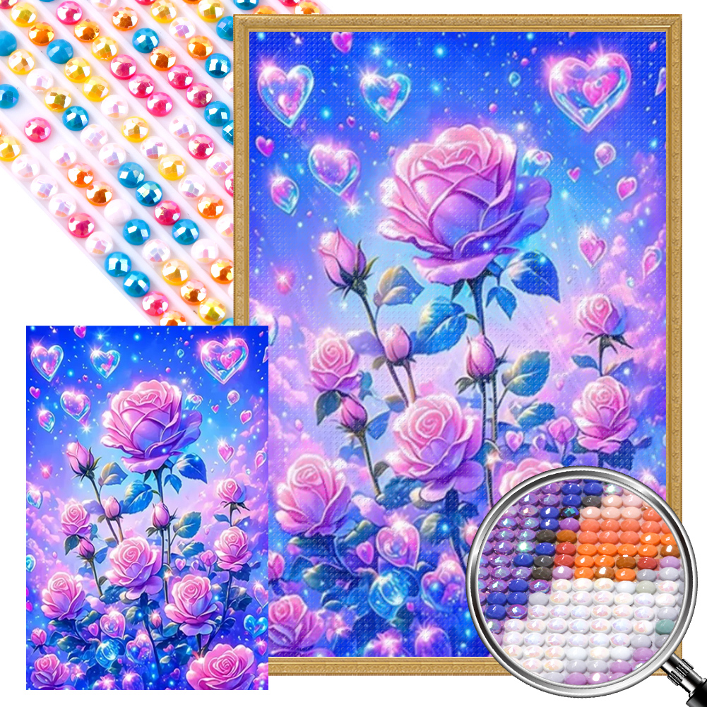 Dream Rose 40*60cm(picture) full round drill diamond paintingwith 3 to 5 colors of AB drills