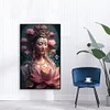 (Grande Taille) Bouddha-Peinture ronde compl&egrave;te en diamants-40*60cm
