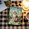 Flower Cat 5D DIY Diamond Art Painting Notebook Kit 50 Pages A5 Rhinestone Art Painting Notebook Kit for Adults Beginners Holiday Birthday Gift