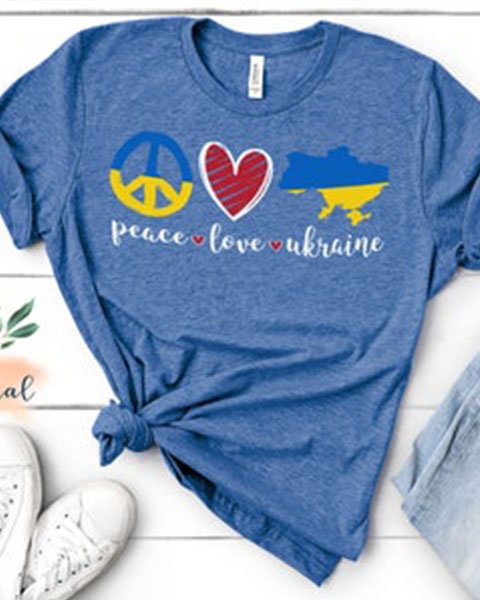Peace Love Ukraine Shirt, Ukrainian Flag Shirt