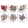 (US Only)6Pcs 2D/Flat DIY Flowers Diamond Painting Fridge Magnets Kit for Art Crafts Gift
