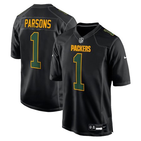 Youth Green Bay Packers #1 Micah Parsons  Carbon Black Fashion Game Jersey