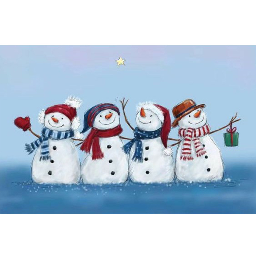 

Christmas Snowman - Round Drill Diamond Painting - 50*30CM, 501 Original