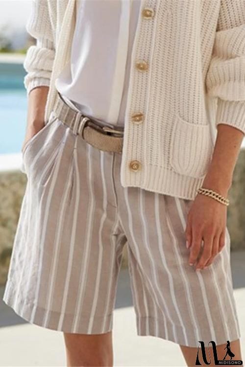 MidiSono - Stripe Pockets Shorts