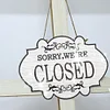 >SALE<Wooden Shop Sign Diamond Painting Hanging Pendant for Home Decor (Closed White)