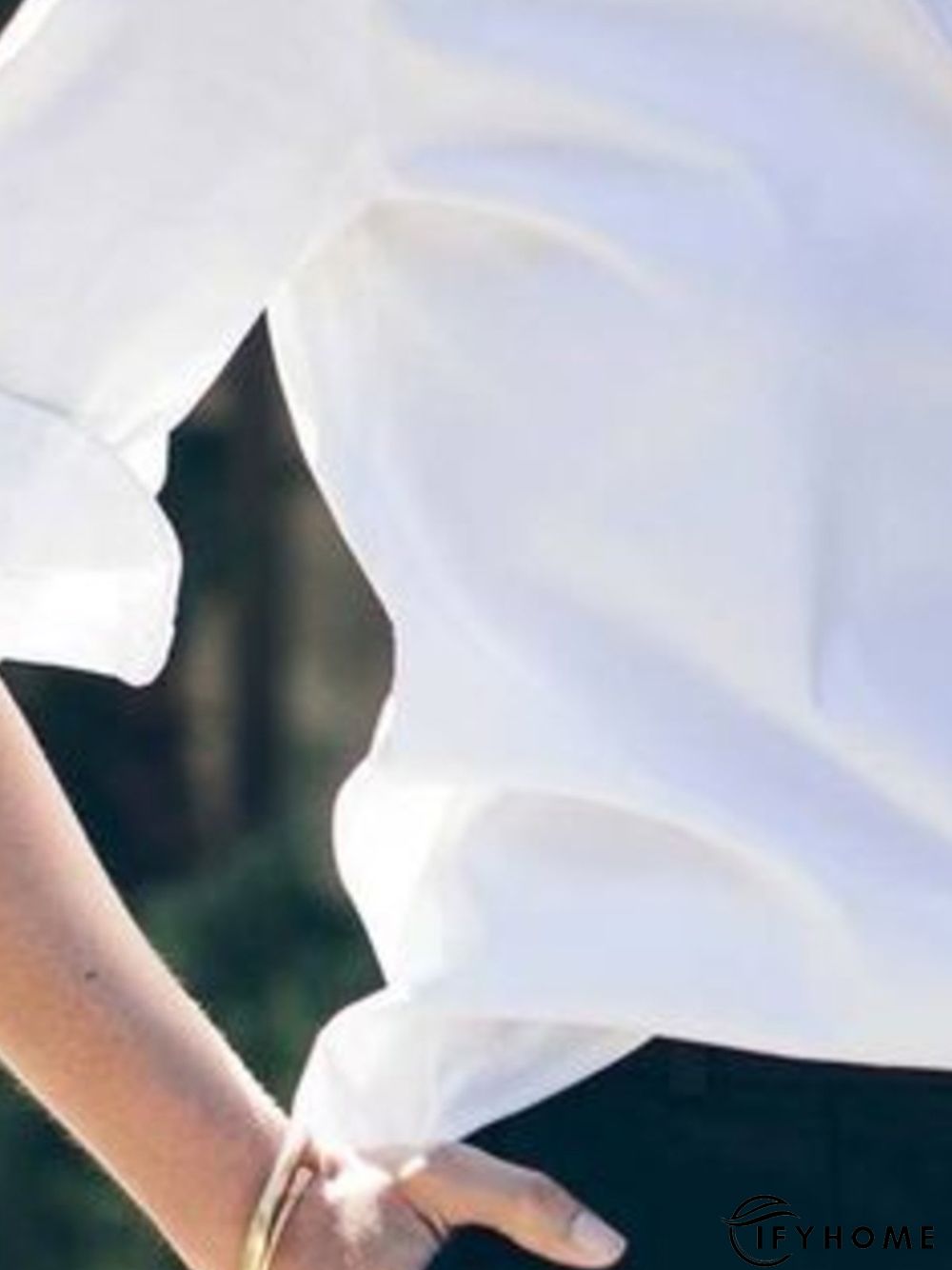 Long Sleeve Cotton-Blend Blouse | IFYHOME