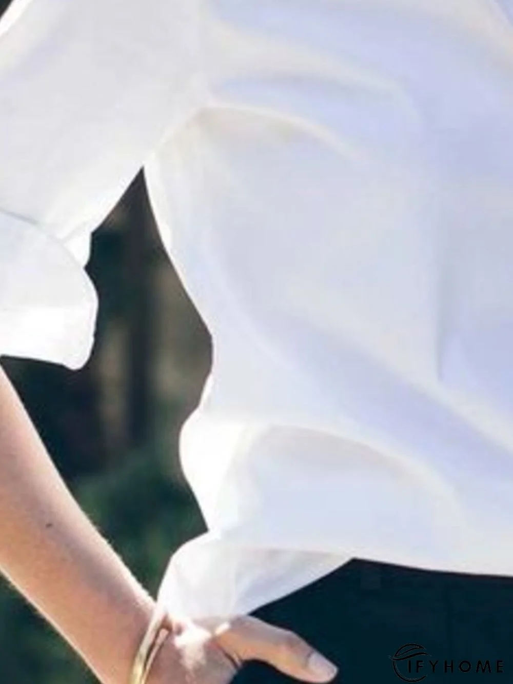 Long Sleeve Cotton-Blend Blouse | IFYHOME