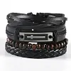New European And American Retro Style Life Tree 8-Shaped Cross Zinc Alloy Hand-Woven 4-Piece Men'S Bracelet by Inlyline