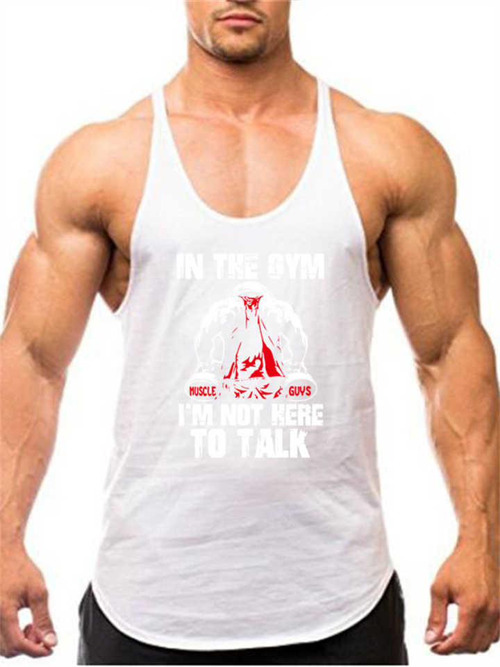 Men's Tank Top Vest Top Racer Back Tank Top Graphic Letter U Neck Sport Daily Sleeveless Print Clothing Apparel Fashion Classic Muscle Workout