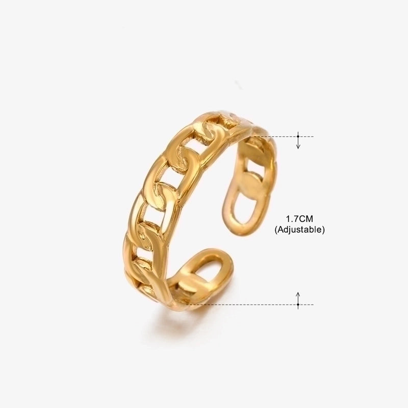 3 Pieces Basic Classic Style Geometric Leaf Stainless Steel Plating Open Rings