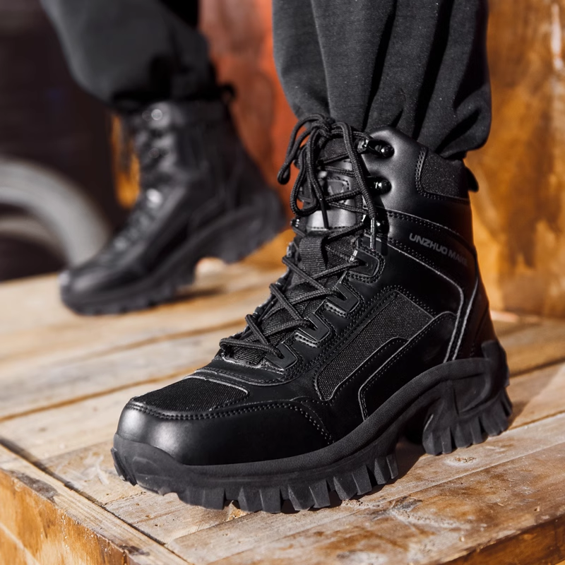 Men's Waterproof Outdoor Anti-Puncture Work Combat Boots Army Boots ...