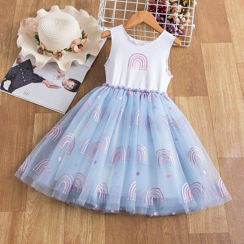Summer Girl Vest Dress Tutu Children Clothes for Kids Girl Clothing 3 4 5 6 7 8 Years Princess Party Girls Dresses Vestidos