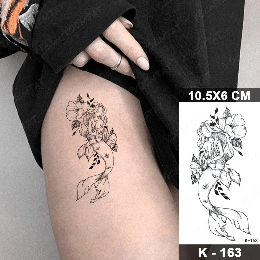 Waterproof Temporary Tattoo Sticker Old school Flash Tatoo Dark Snake cross flowers Arm Wrist Fake Tatto For Body Art Women Men