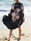 Loose Embroidered Long Sleeves Cover-Ups Tops