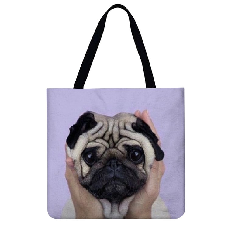 Pug Dog - Linen Tote Bag