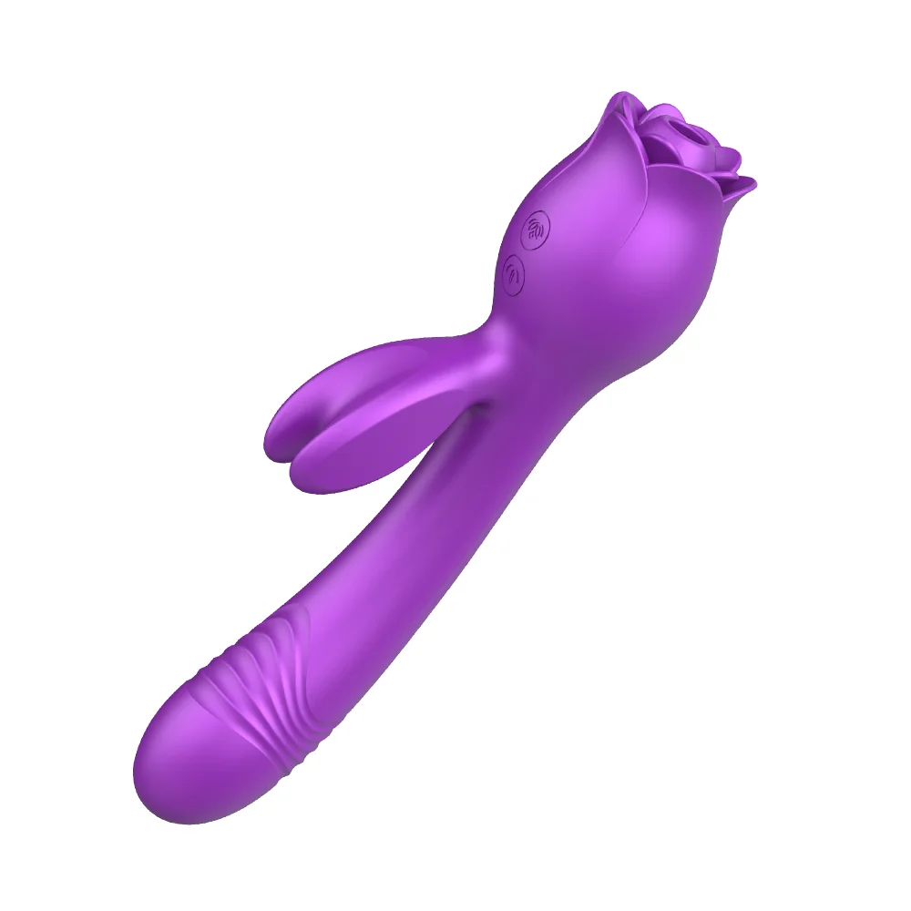 Bunny Rose Toy 3-in-1 Clit Sucker And Thrusting Vibrator