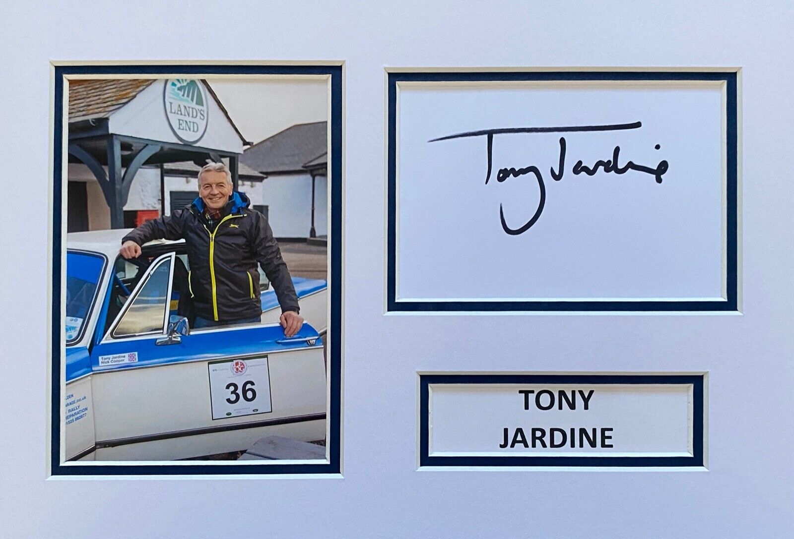 TONY JARDINE HAND SIGNED A4 Photo Poster painting MOUNT DISPLAY F1 AUTOGRAPH TV PRESENTER