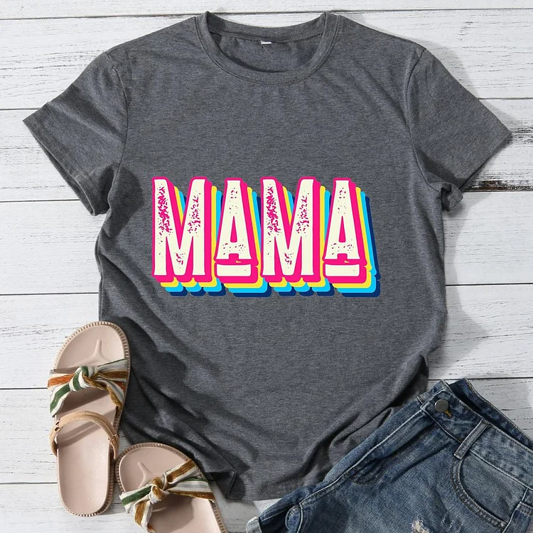 mama Round Neck T-shirt-Annaletters