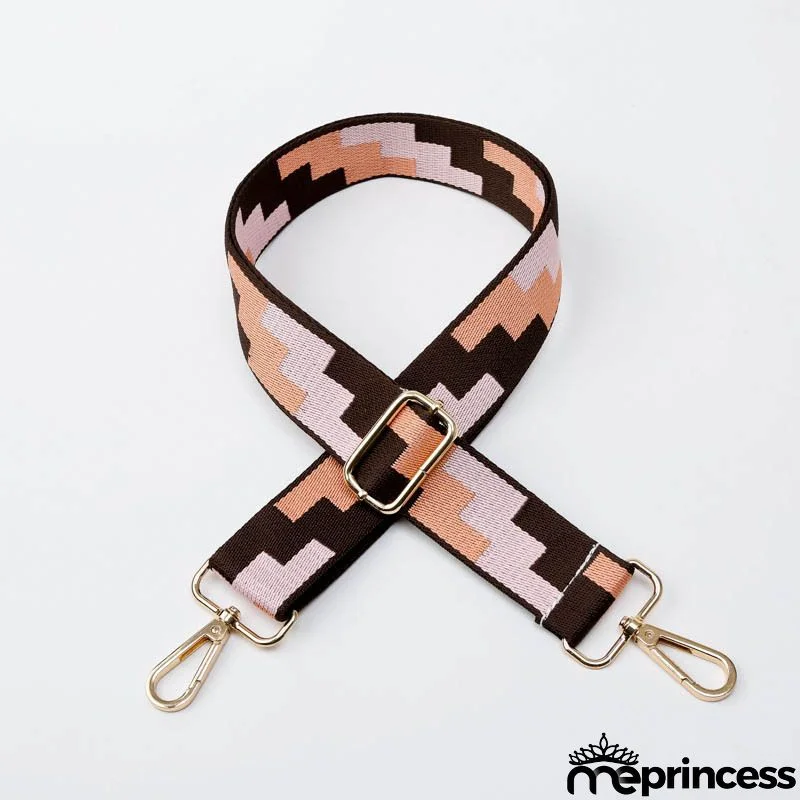 Women Fashion Color Block Adjustable Decompression Replacement Long Strap Bag Accessories