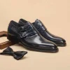 Mens Blue Buckle Dress Shoes