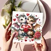 6Pcs Valentines Day Dinosaur Diamond Painting Greeting Card