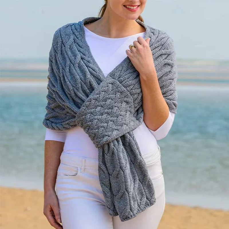 Wongn Wongn Women Knitted Shawl Scarf Autumn And Winter New Women's Scarf Women's Clothing